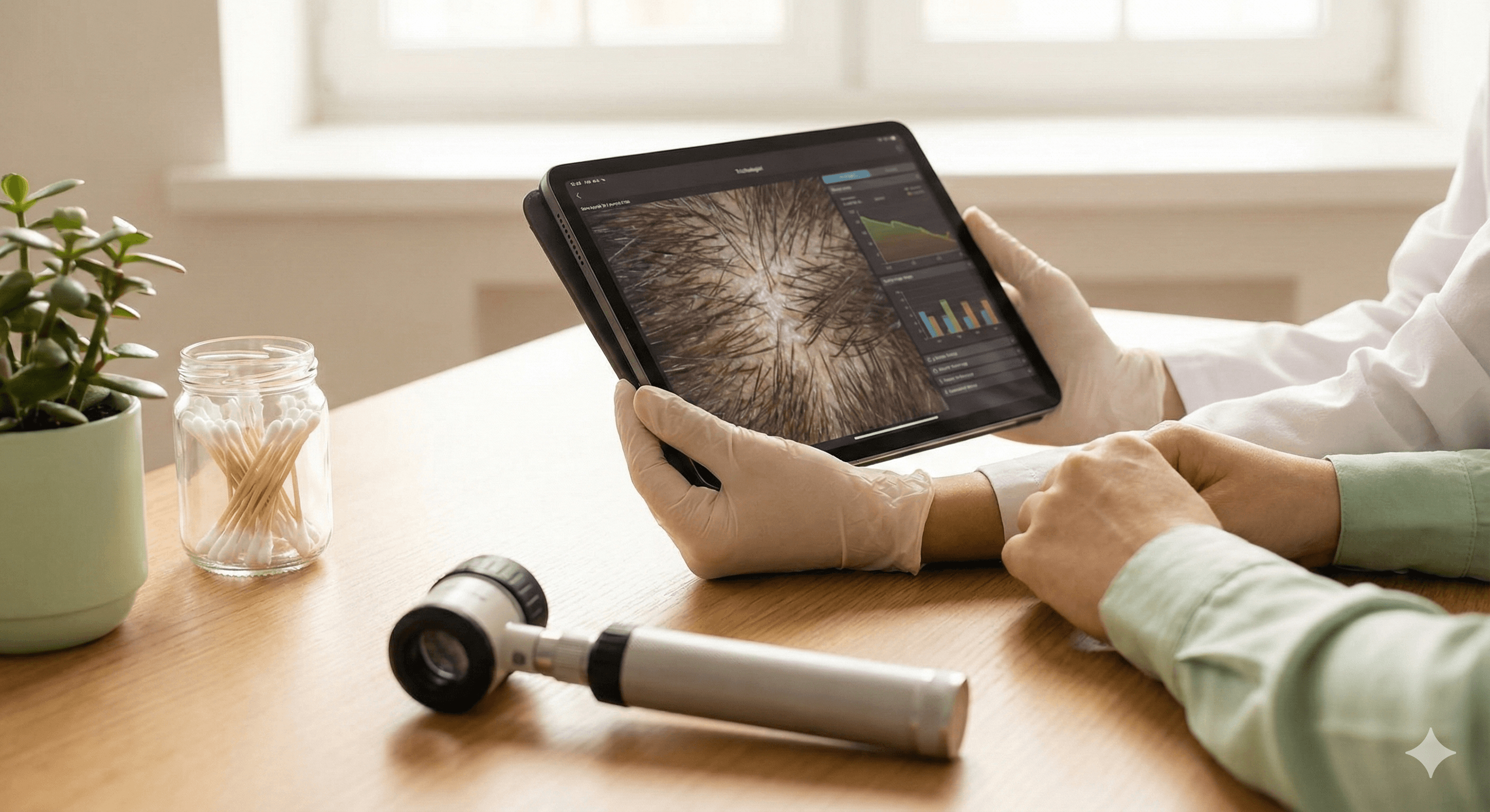 Personal scalp health consultation with Lorraine Hawkins.